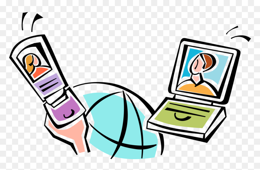 Vector Illustration Of Colleagues Communicate Via Mobile, HD Png Download - phone vector png