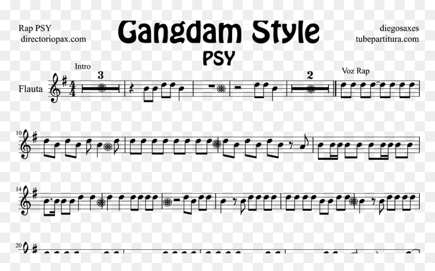 Transparent Gangnam Style Png - Popular Songs In Treble Clef, Png Download - psy png