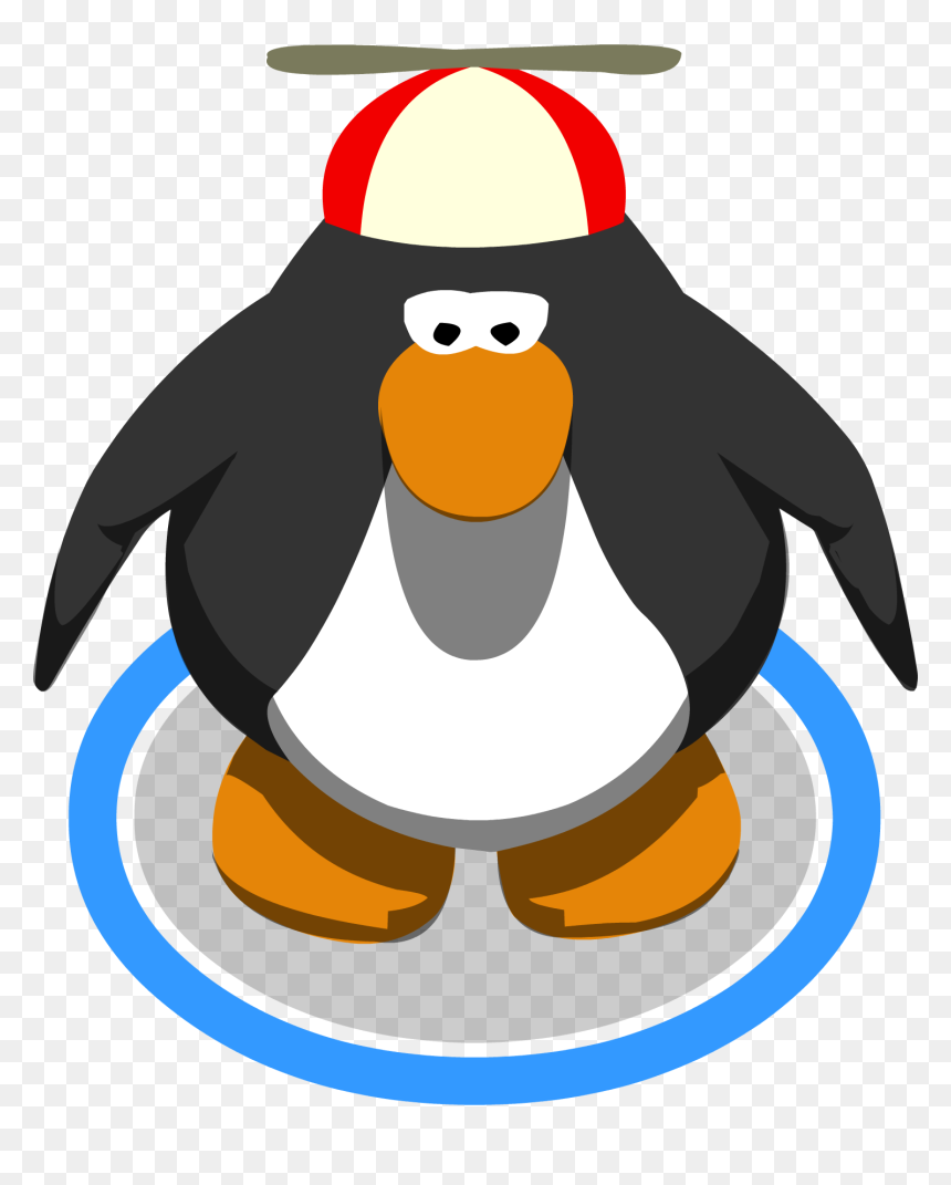 Red Propeller Cap In-game - Club Penguin Chef Penguin, HD Png Download - propeller hat png