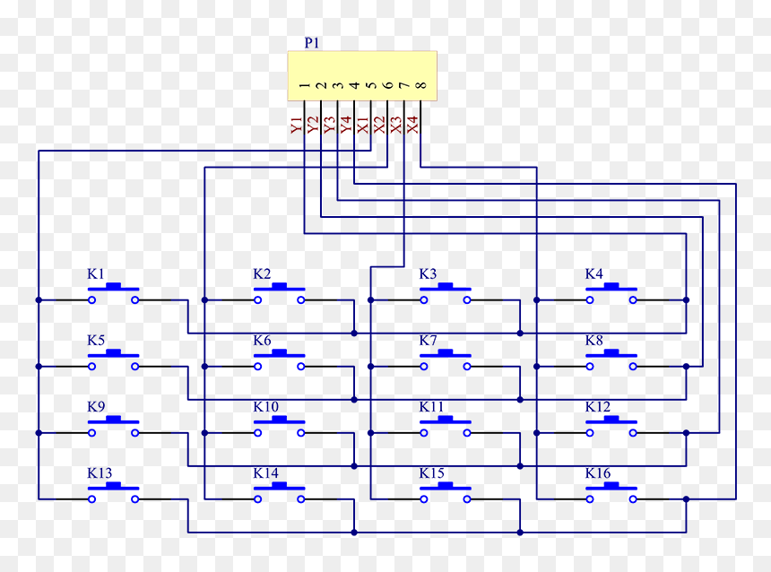 Matrix Keypad Circuit Diagram, HD Png Download - matrix code png