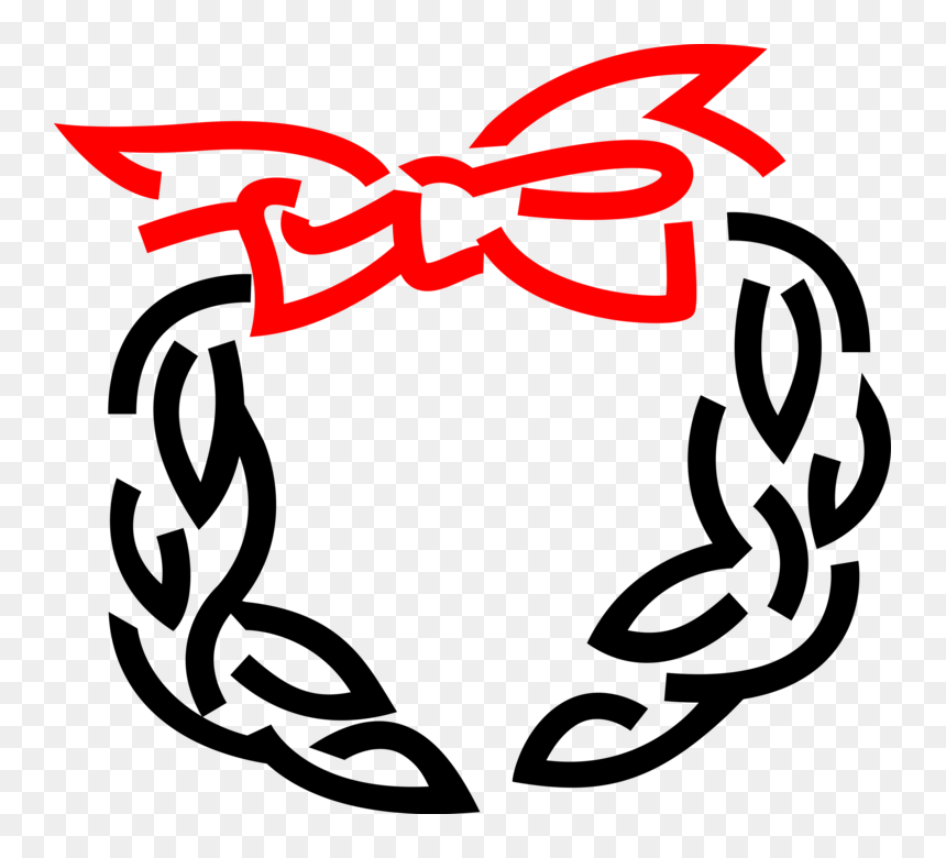 Vector Illustration Of Festive Season Christmas Wreath - Emblem, HD Png Download - christmas wreath vector png