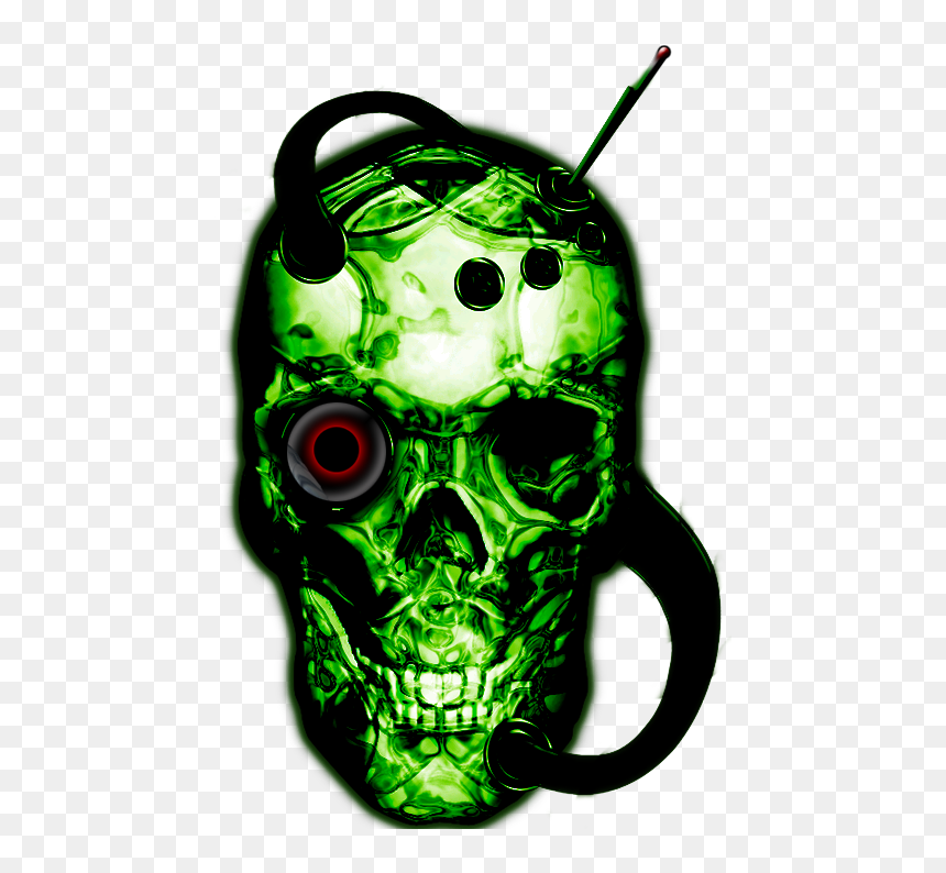 Cyborg Skull Png Clipart , Png Download - Green Skull And Crossbones Png, Transparent Png - skull.png