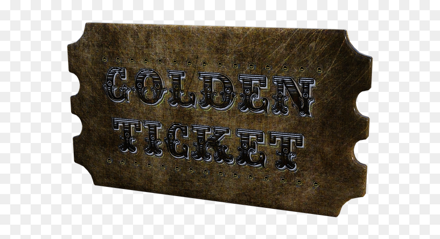 Label, HD Png Download - golden ticket png