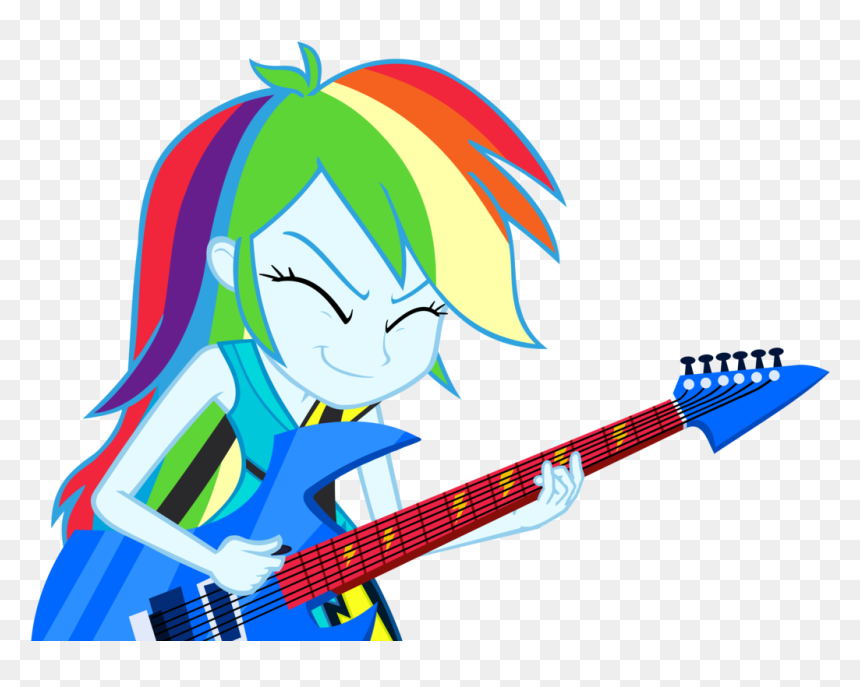 Rainbow Dash Playing Guitar Vector By Greenmachine987 - Rainbow Dash Guitar, HD Png Download - guitar vector png