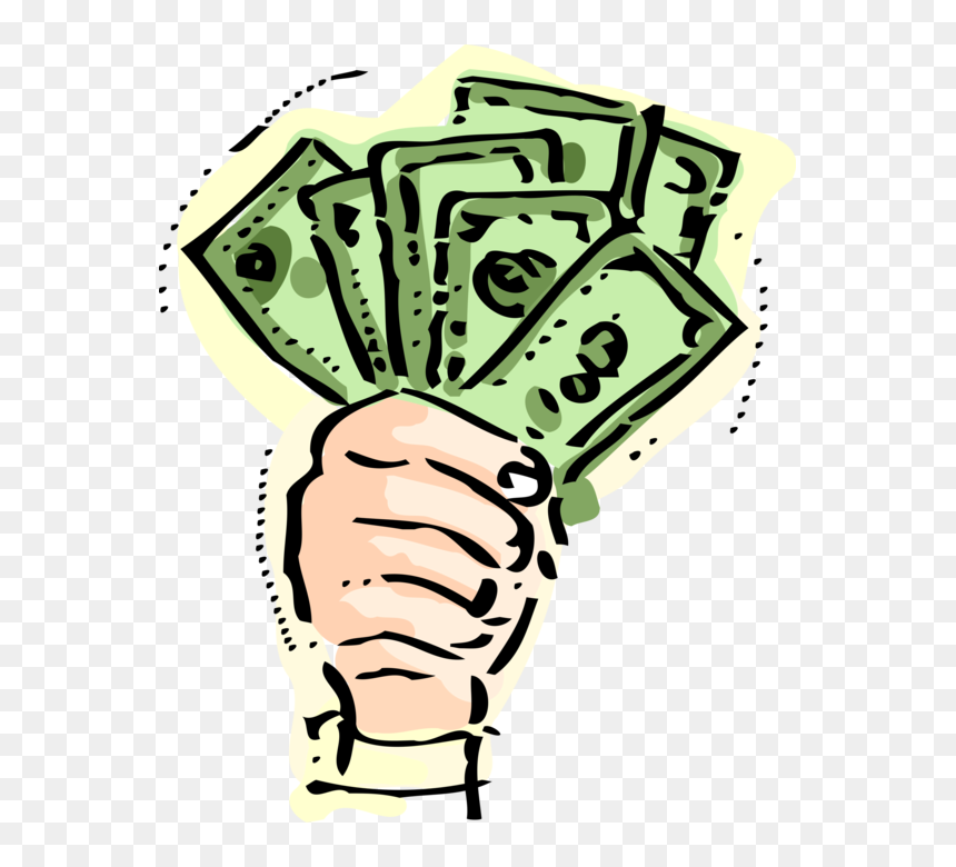 Hand Holds Fistful Of, HD Png Download - money vector png