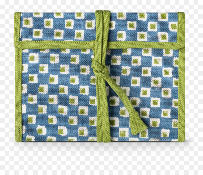 Checkerboard Fabric Wrapped Notebook Blue Green Checkerboard - Dywan Marokańska Koniczyna Granatowy, HD Png Download - fabric texture png