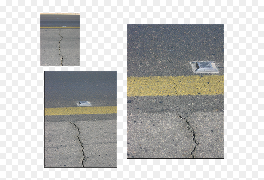 Crack Progress From Old To New Asphalt Pavement - Curb, HD Png Download - concrete cracks png