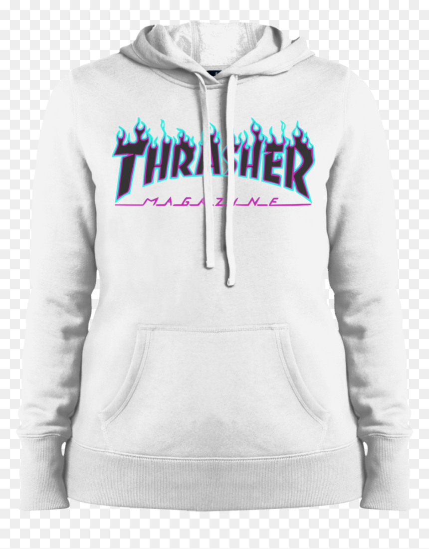 Thrasher Puple Flame Logo Ladies Pullover Hoodie - Hoodie, HD Png Download - sweatshirt png