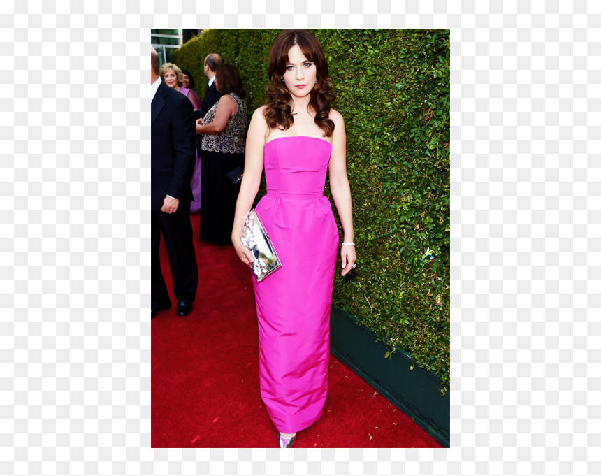 Hot Pink On The Red Carpet, HD Png Download - zooey deschanel png