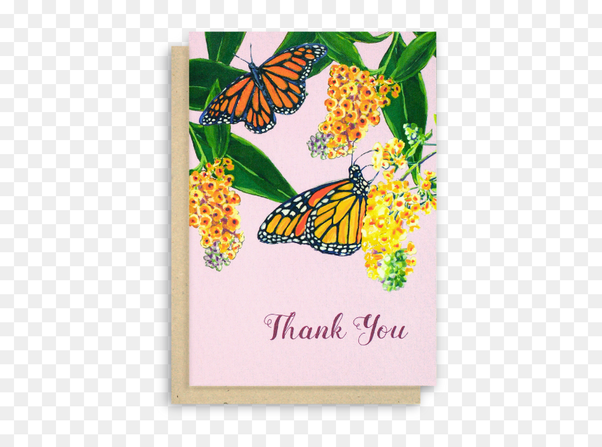 Thank You Butterfly, HD Png Download - thank you card png