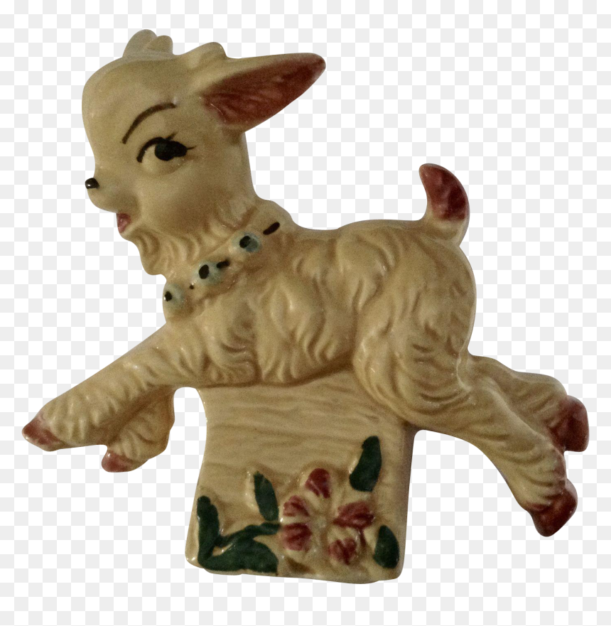 Playful Baby Billy Goat Jumping Ceramic Figurine Planter - Llama, HD Png Download - baby goat png