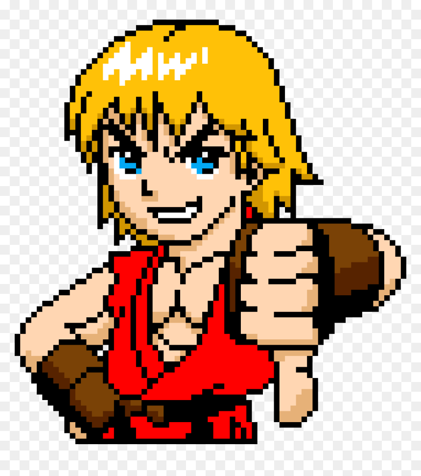 Street Fighter Ken Pixel Art, HD Png Download - vhv