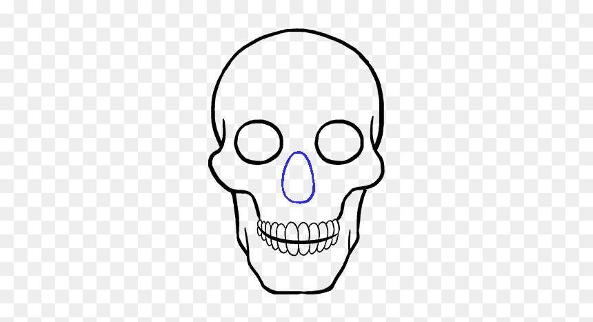 Skull Drawing, HD Png Download - evil skull and crossbones png