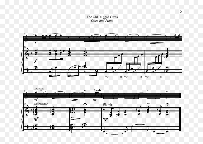 Sheet Music, HD Png Download - rugged cross png