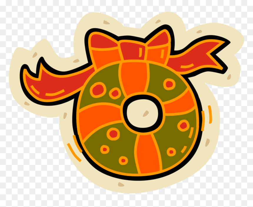 Vector Illustration Of Festive Season Christmas Wreath, HD Png Download - christmas wreath vector png