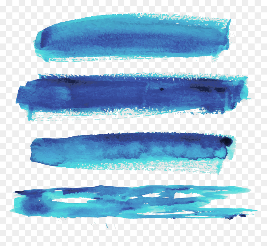 Blue Stroke Ink Stain Paint Freetoedit , Png Download - Blue Watercolor Vector Png, Transparent Png - blue paint stroke png