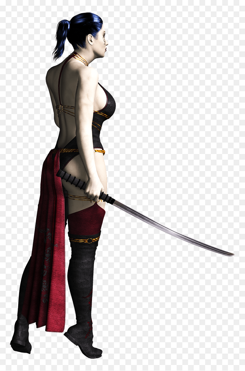 Woman With Sword Clip Arts - Transparent Woman With Sword, HD Png Download - sword vector png