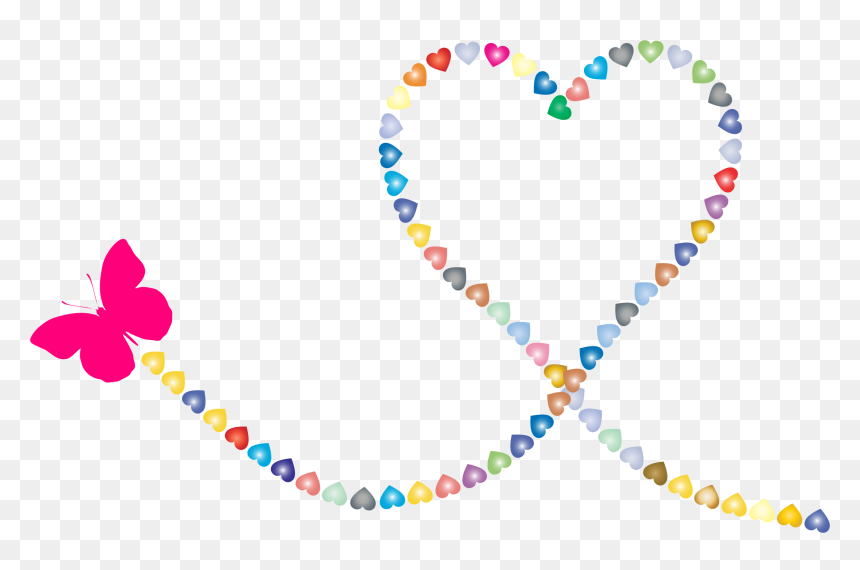This Free Icons Png Design Of Butterfly Hearts Trail - Butterfly Heart Clipart, Transparent Png - falling hearts png