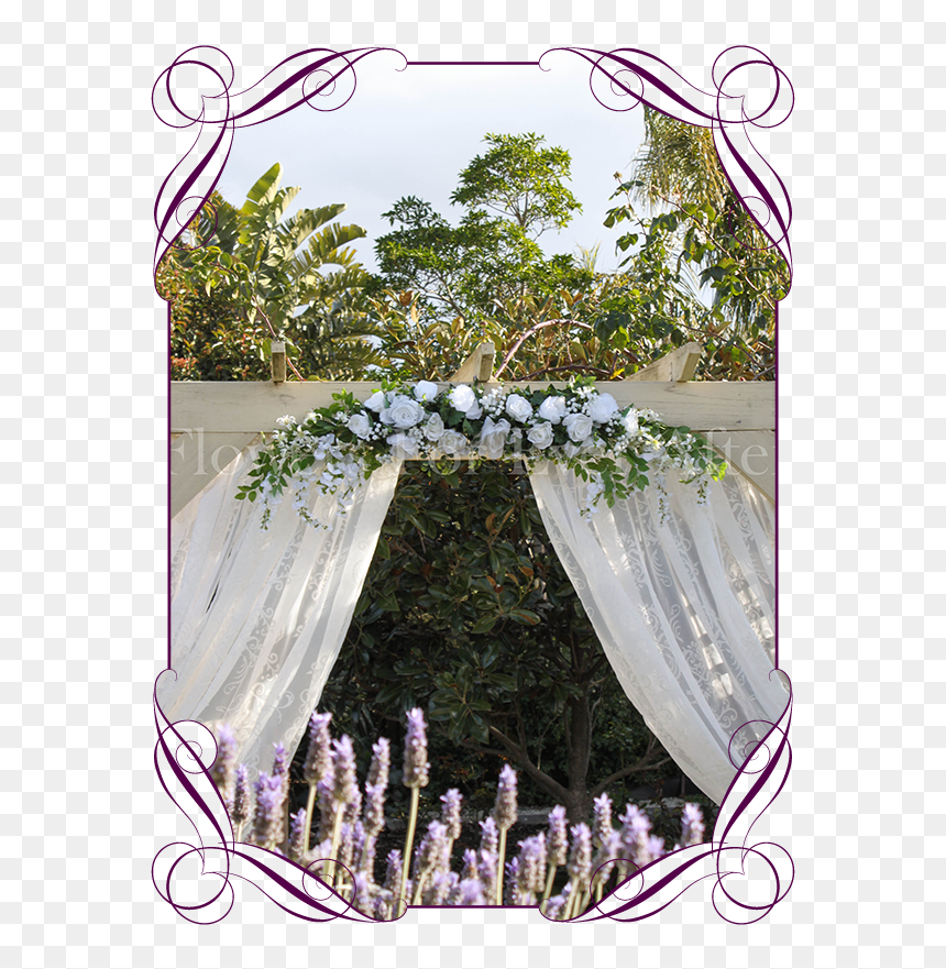 White Rose, Peony & Baby"s Breath Arbor / Arch / Table - English Lavender, HD Png Download - baby's breath png