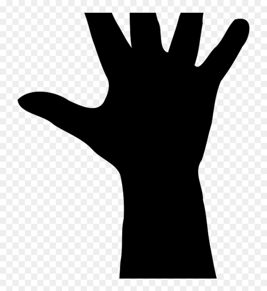 Raised Hand Silhouette Clip Art Download Clip Art Library - Silhouette, HD Png Download - raised hands png