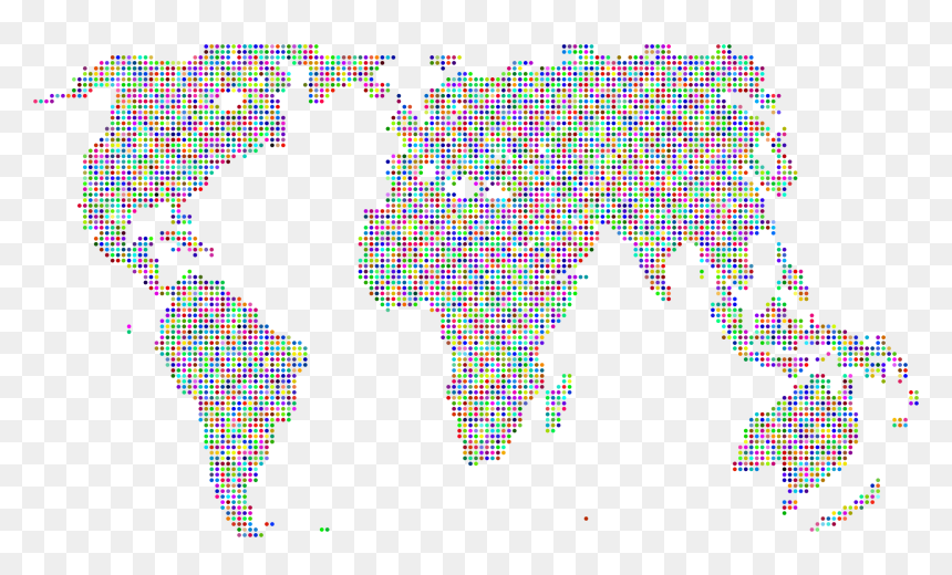 Transparent Map Dot Prismatic World Map Dots 2 Clip Arts - World Map Dot Png, Transparent ...