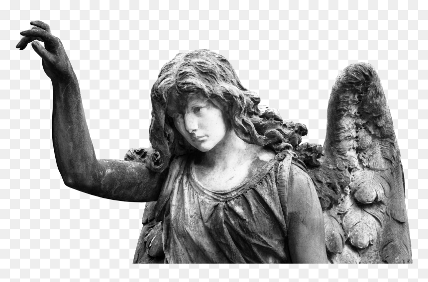 Angel Statue Black And White Png, Transparent Png - guardian angel png