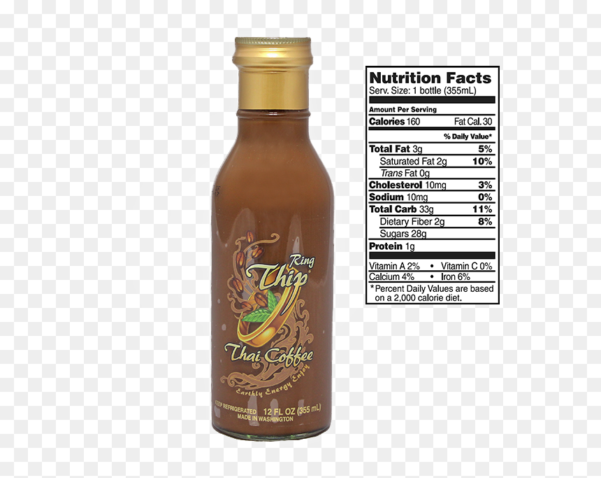No Preservatives, No Artificial Flavors Or Colors - Thai Coffee Calories, HD Png Download - coffee ring png