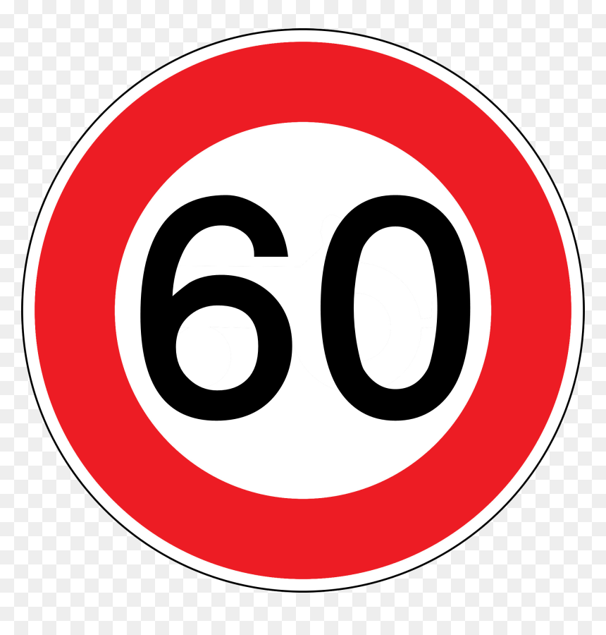 Maximum Speed Limit 60km-ht Pw03 R1 41 - Speed Limit 20 Km, HD Png Download - speed png