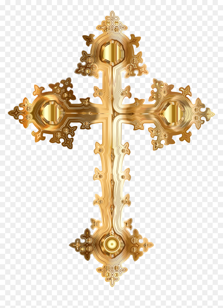 Transparent Crucifix Png - Golden Cross Png Transparent, Png Download - crucifix png