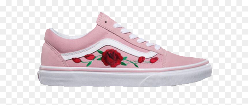 Pink Vans With Roses, HD Png Download - vans png