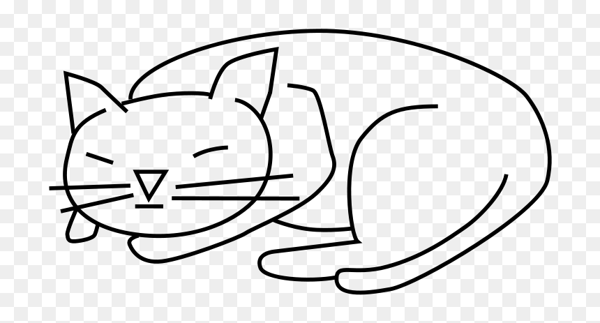 Free Vector Sleeping Cat - Cat Clip Art, HD Png Download - cat vector png