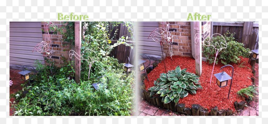 Lawnserve Of Ar Mulch Before And After - Flower Bed Mulch Before And After, HD Png Download - flower bed png