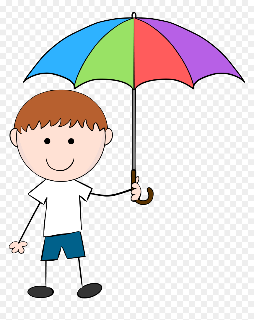 Boy Pic - Umbrella Clipart, HD Png Download - students walking png
