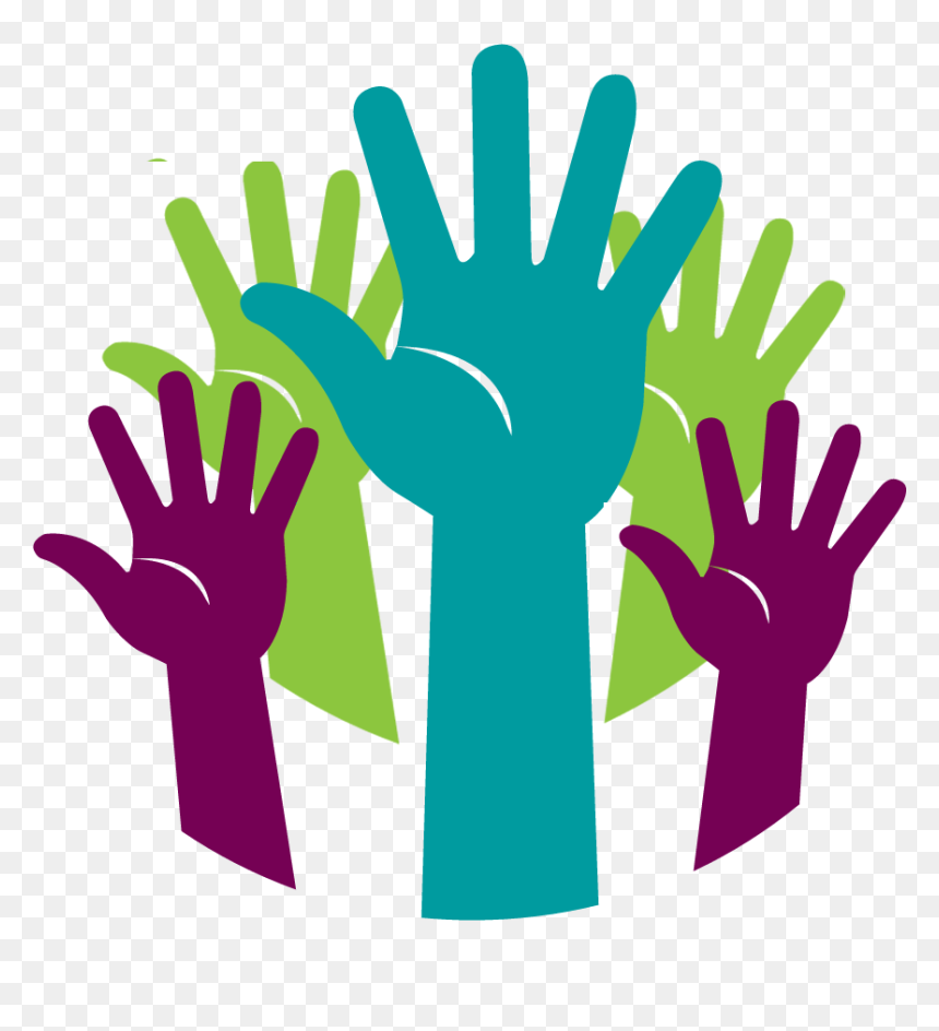 Volunteer Hands Clipart Graphic Transparent Stock Volunteering - Volunteering Clipart, HD Png Download - raised hands png