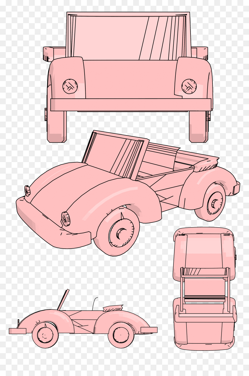 Old Car Draw Clipart - Clip Art, HD Png Download - old car png