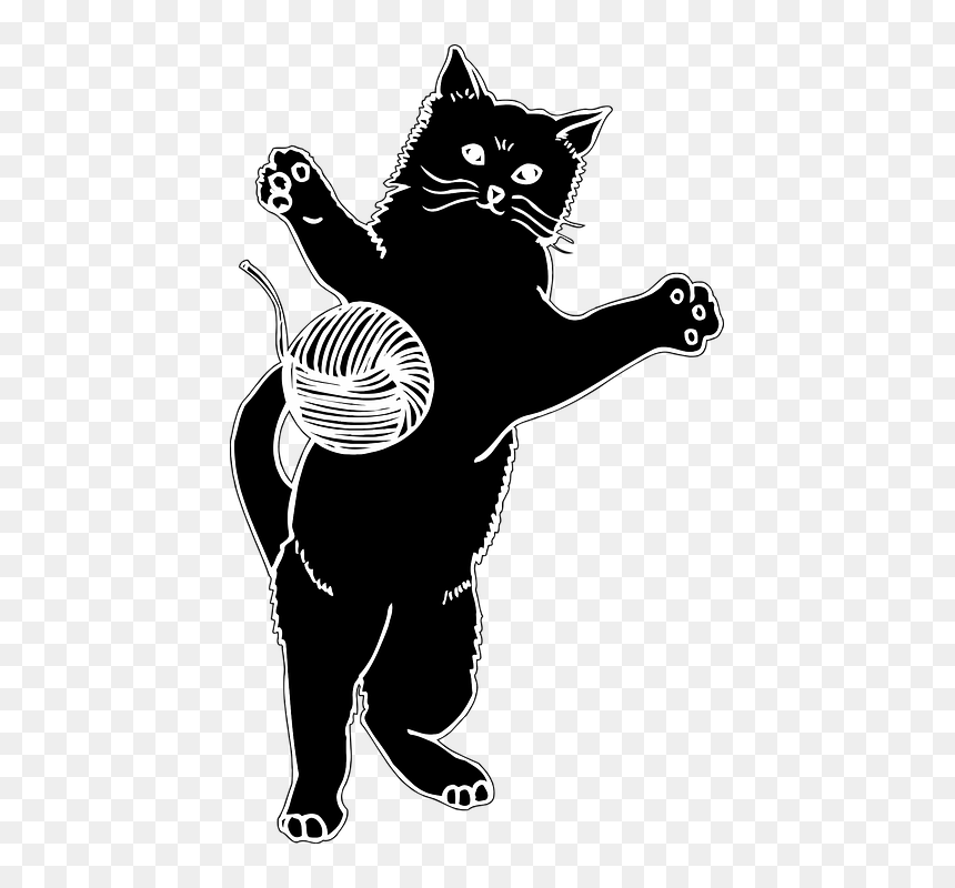 Cat Playing With Ball Clip Art, HD Png Download - cat vector png