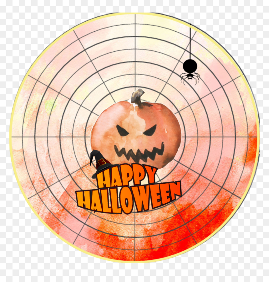 Yeee Happyhalloween Spider Pumpkin Scary Spooky Orange - Circle, HD Png Download - orange circle png