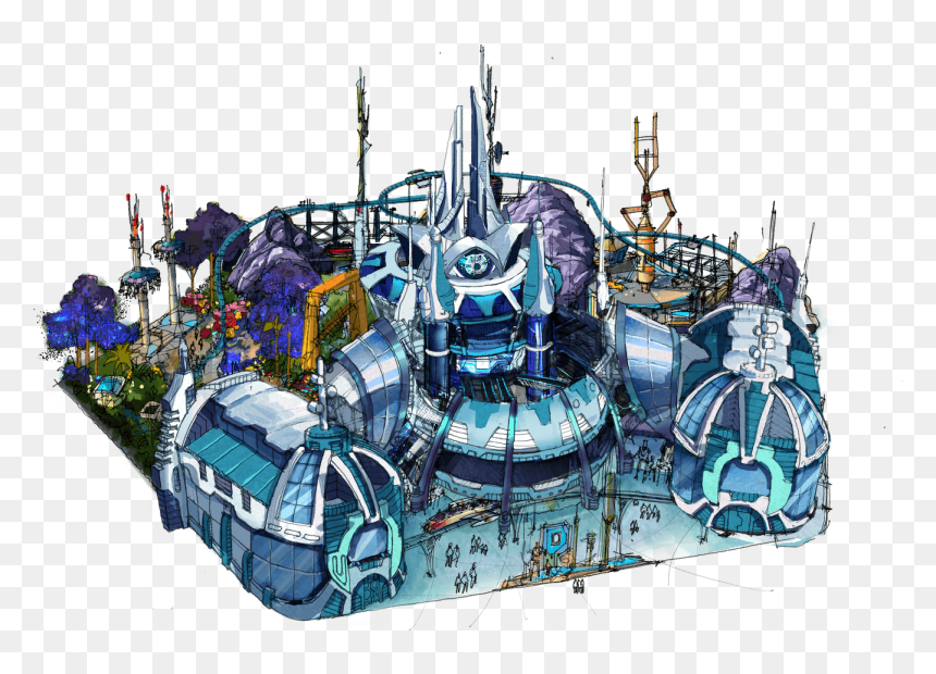 Futuristic Theme Park Png, Transparent Png - futuristic png