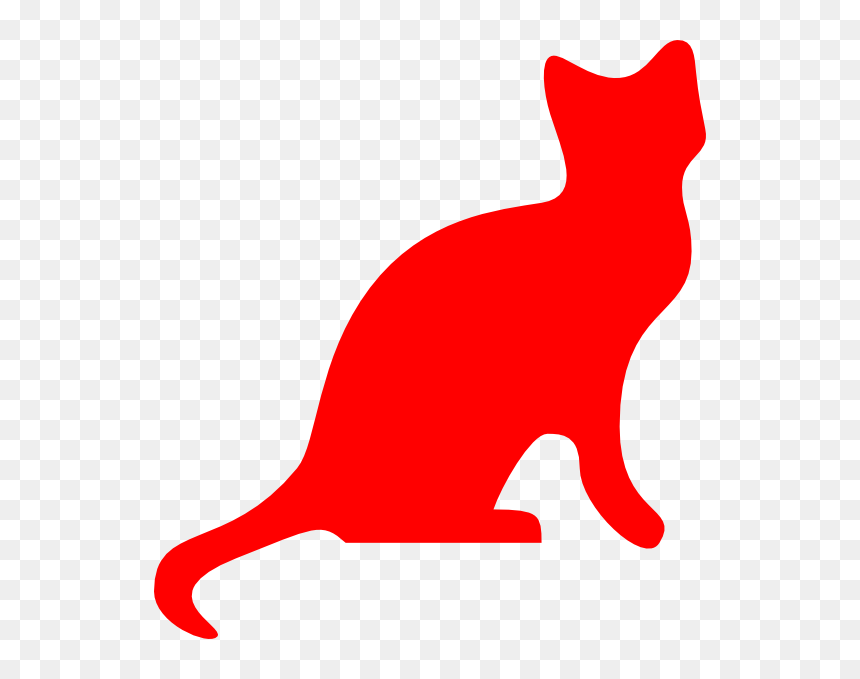 Red Cat Silhouette Clip - Anand Bhawan Museum, HD Png Download - cat vector png