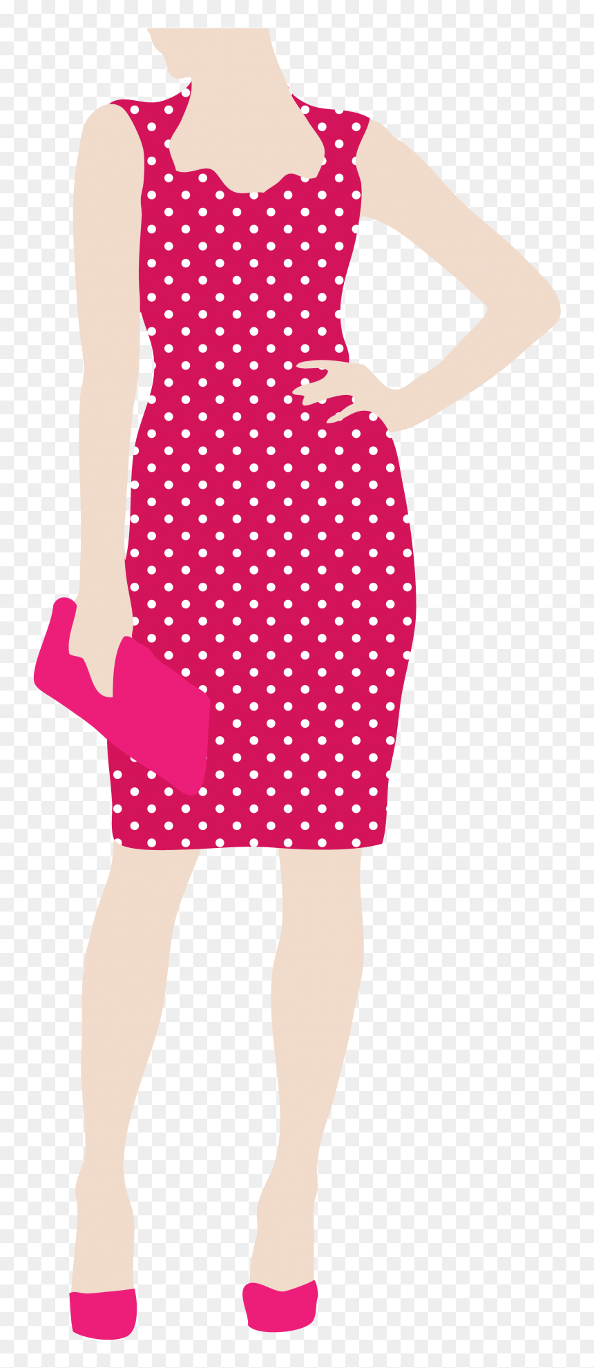 Dark Blue Crepe De Chine Dress, HD Png Download - fashion model png