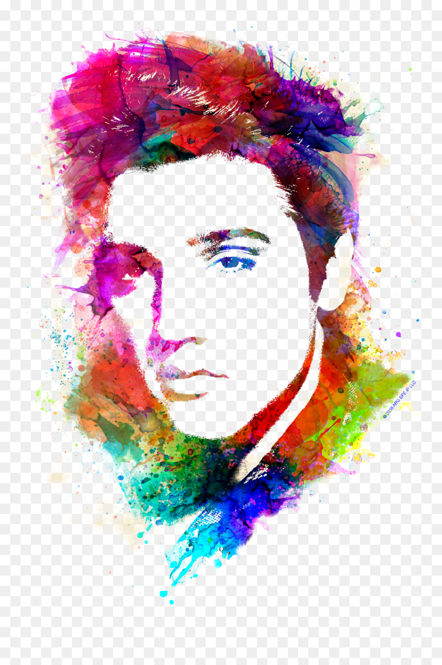 Elvis Presley Watercolor King Youth T Shirt - Elvis Watercolor, HD Png Download - elvis png