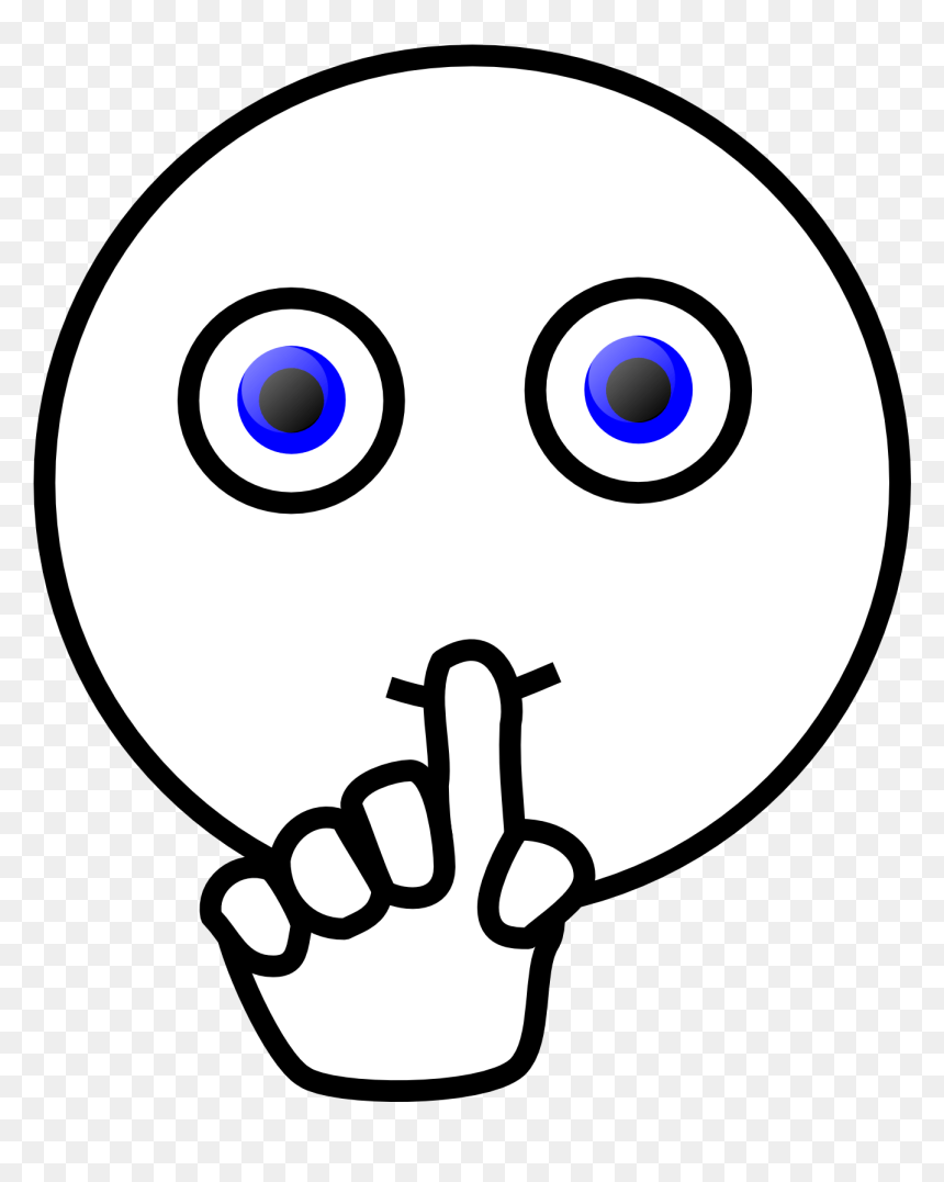 Shh Clipart - Quiet Clipart Black And White, HD Png Download - shh png
