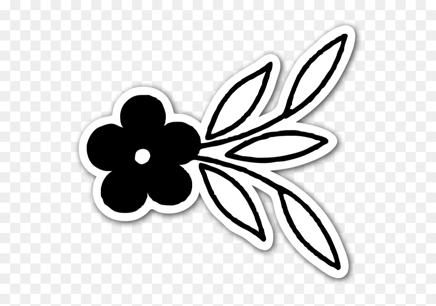 Black Flower Ornament Sticker, HD Png Download - black flower png