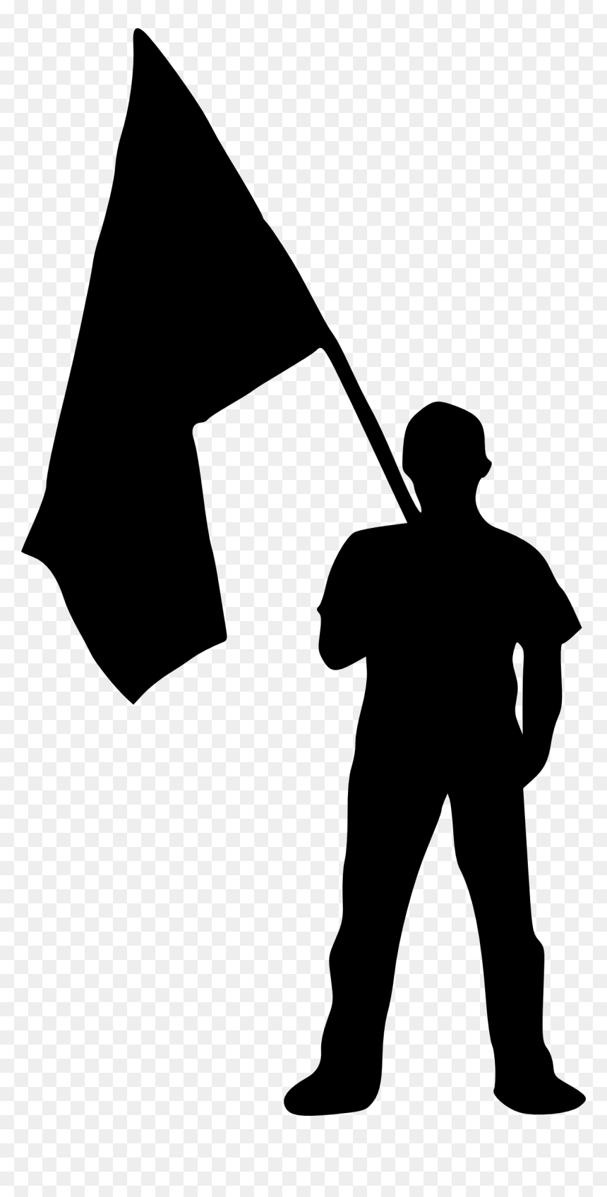 10 Person With Flag Silhouette - Soldier Holding Flag Silhouette, HD Png Download - people clipart png