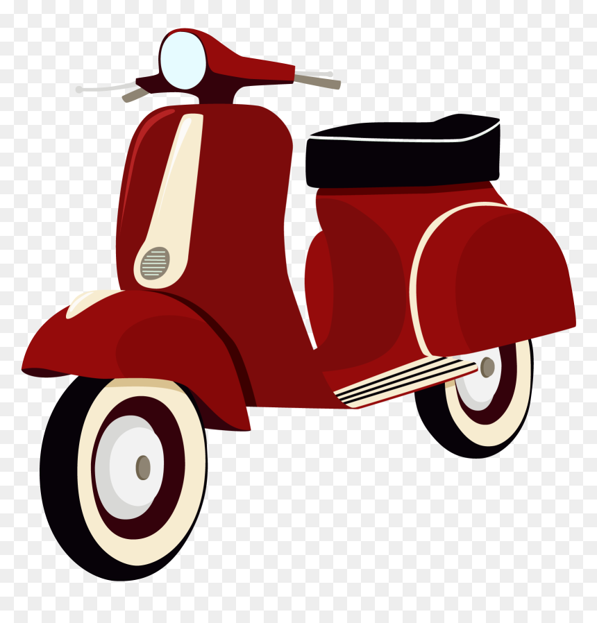 Helmet Vespa Battery Car Scooter Vector Motorcycle, HD Png Download - scooter png