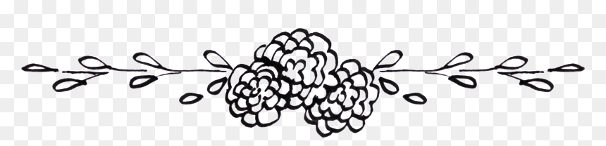 Line Art, HD Png Download - black flower png