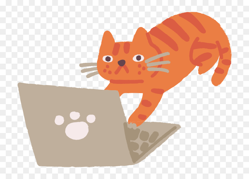 Working Cat Illustration, HD Png Download - cat vector png