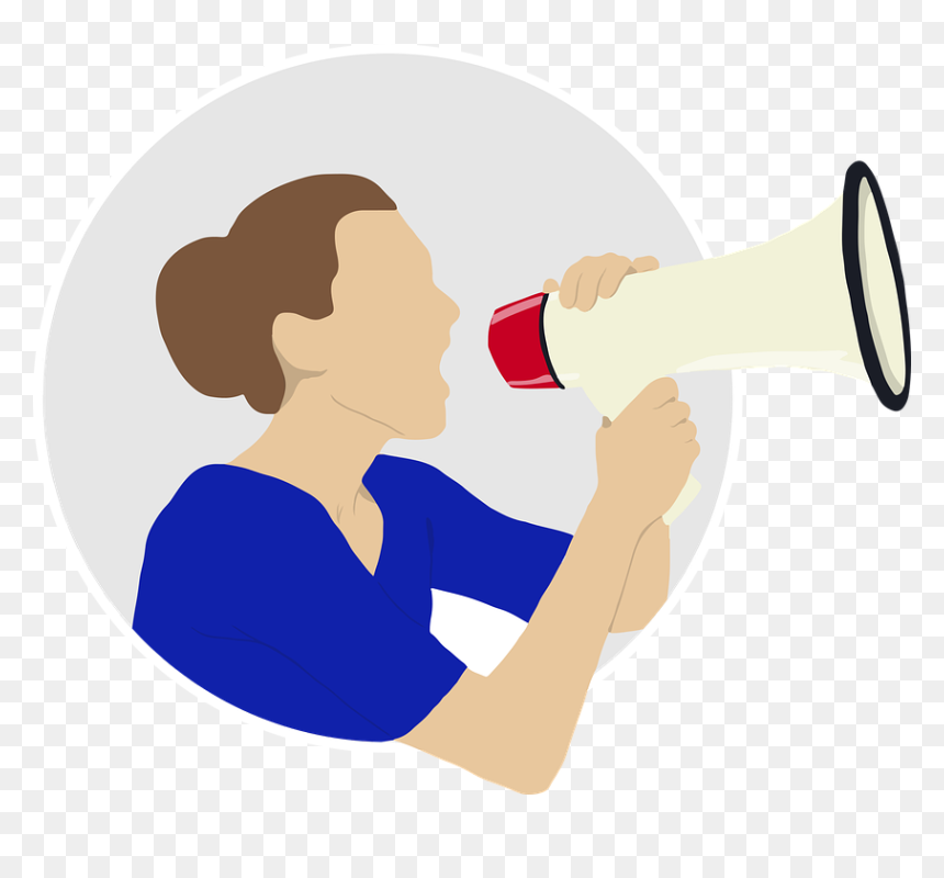 Mujer Con Megáfono Png, Transparent Png - yelling png