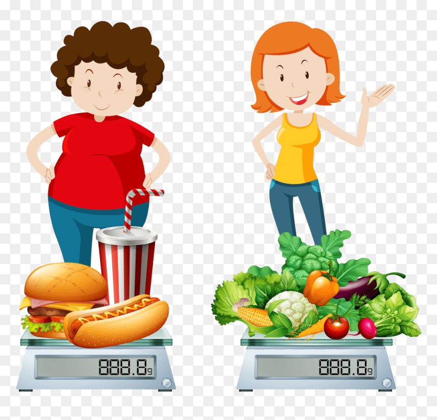 The Diet Plan - Healthy Person And Unhealthy Person, HD Png Download - healthy food png