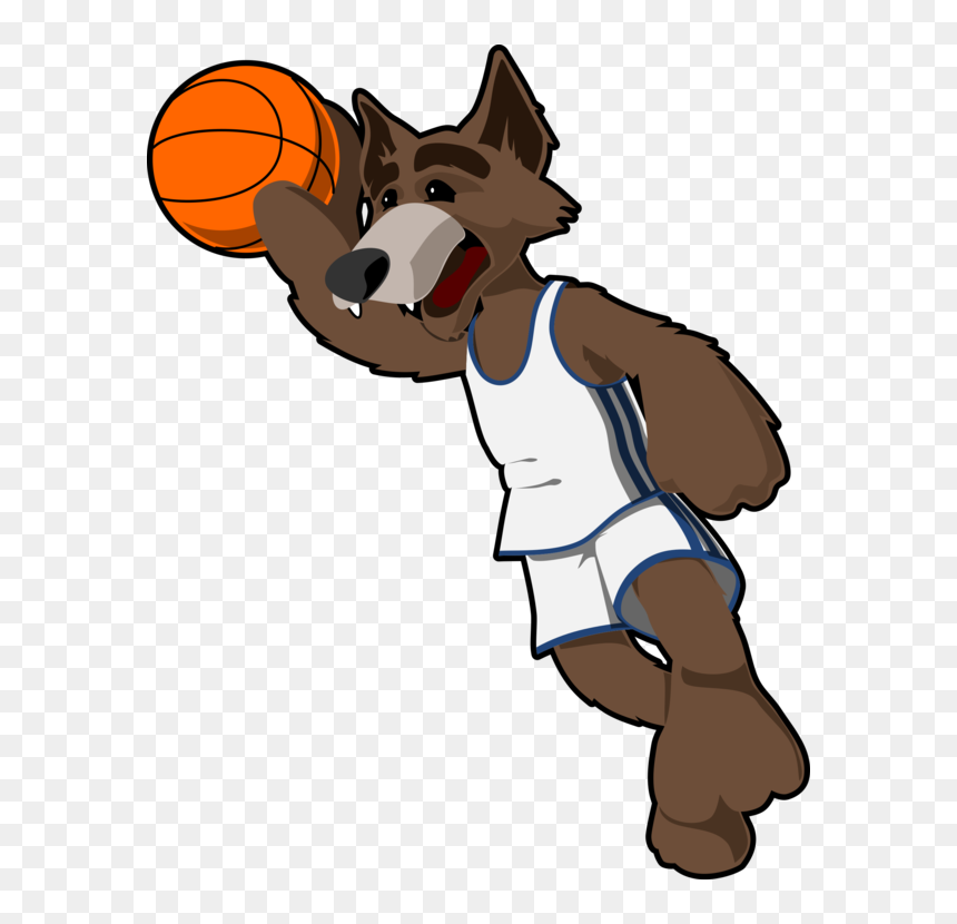 Carnivoran,headgear,dog - Wolf Basketball Clipart, HD Png Download - basketball ball png